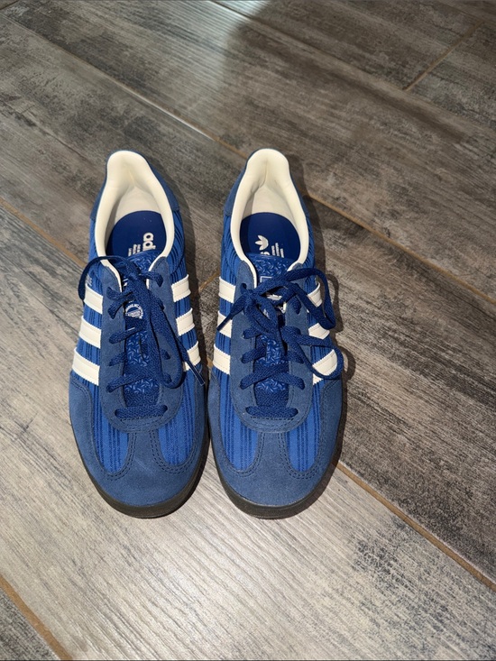 adidas Shoes - adidas Royal Blue Suede & Mesh Sneakers with White Stripes